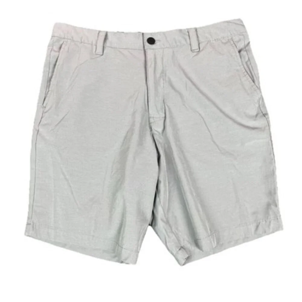 Banana Republic Mens Golf Shorts 38 Comfort Flat Front Gray 9 Inseam Performance
